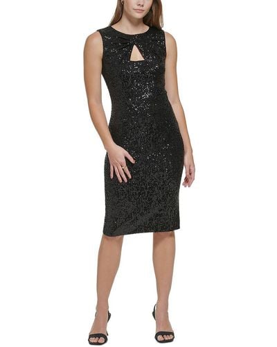 Calvin Klein Petites Sequined Short Cocktail And Party Dress - Black