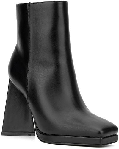 New York & Company Ankle Zip Up Ankle Boots - Black
