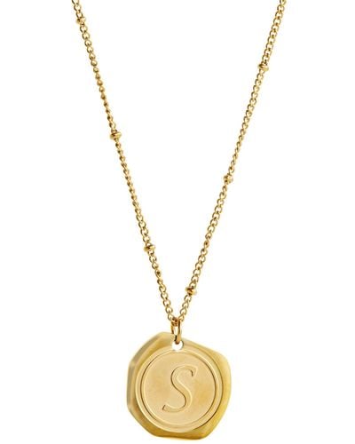 Savvy Cie Jewels 22k Gold Plated Coi Iitial Ecklace - Metallic