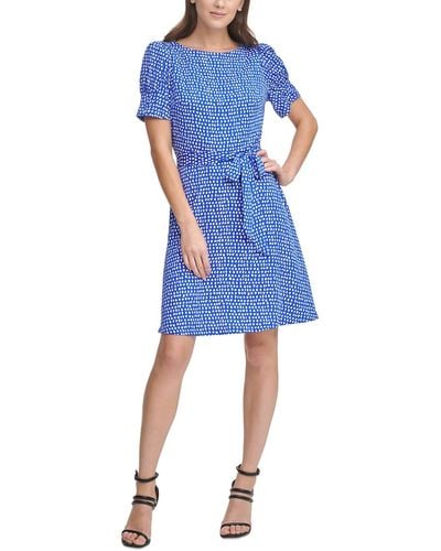 DKNY Mini Printed Mini Dress - Blue