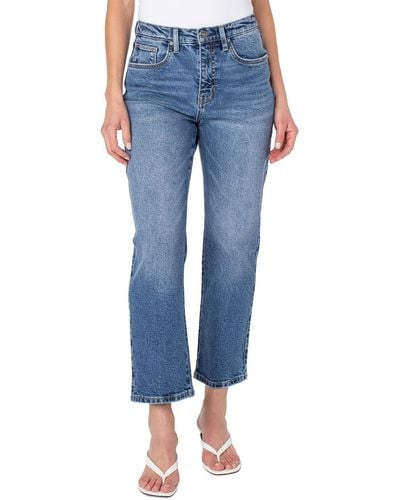 Earnest Sewn Pocket High-rise Ankle Jeans - Blue