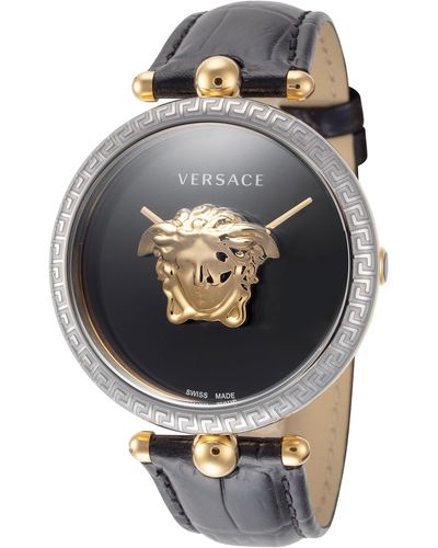Versace 39mm Black Quartz Watch Veco02422 - Metallic