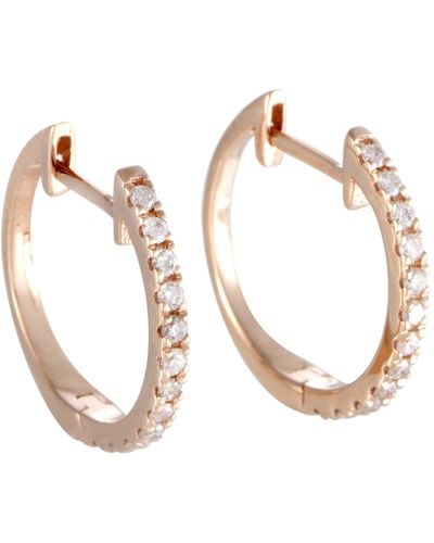 Non-Branded Lb Exclusive 14k Rose 0.22 Ct Diamond Hoop Earrings - Metallic