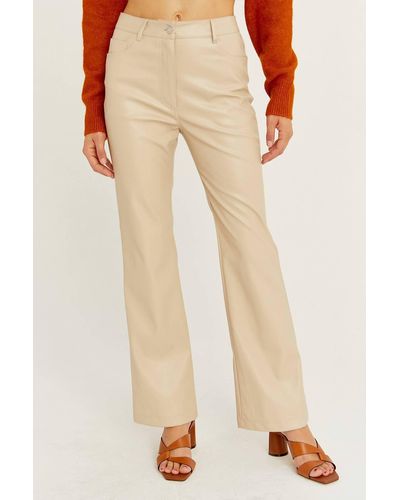 Crescent Leather Pants - Natural