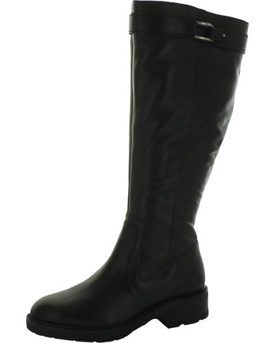 Naturalizer Cayce Leather Wide Calf Knee-high Boots - Black