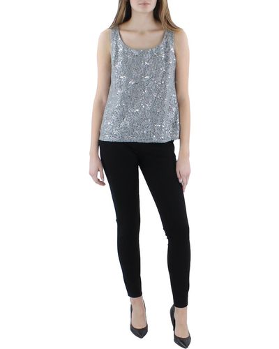 R & M Richards Lace Sequined Tank Top - Black