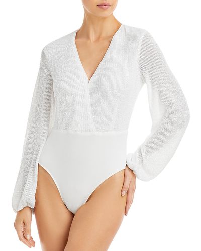 Bardot Sequined Thong Bodysuit - White