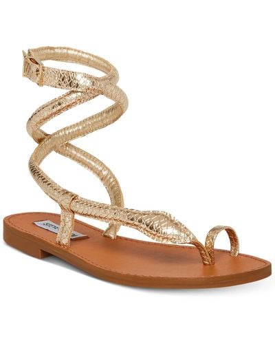 Steve Madden Scales Flat Strappy Ankle Strap - Metallic