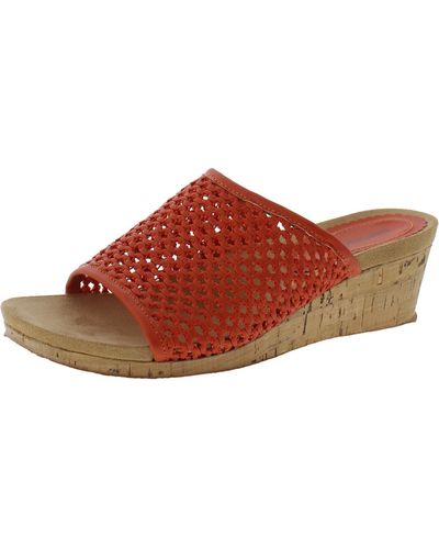 BareTraps Flossey Cork Wedge Sandals - Red