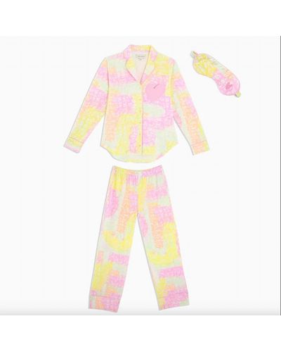 Kerri Rosenthal Betty Long Pajama Set Soleil - Yellow