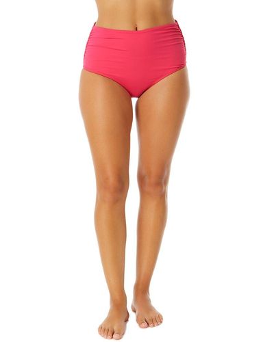 Anne Cole High-waist Shirred Bikini Bottom - Pink