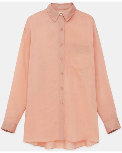 Lafayette 148 New York Sustainable Gemma Cloth Voile Oversized Blouse - Pink