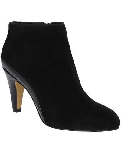 Bella Vita Brennan Leather Embossed Ankle Boots - Black