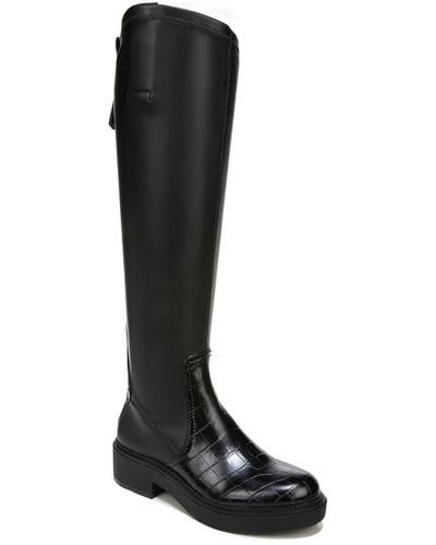 Franco Sarto Keaton Faux Leather Block Heel Knee-high Boots - Black