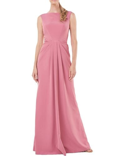Kay Unger Sansa Sleeveless Maxi Evening Dress - Pink
