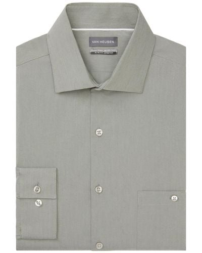 Van Heusen Long Sleeve Button-down Dress Shirt - Gray