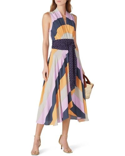 Nicole Miller Pastel Stripe Midi Dress - Multicolor
