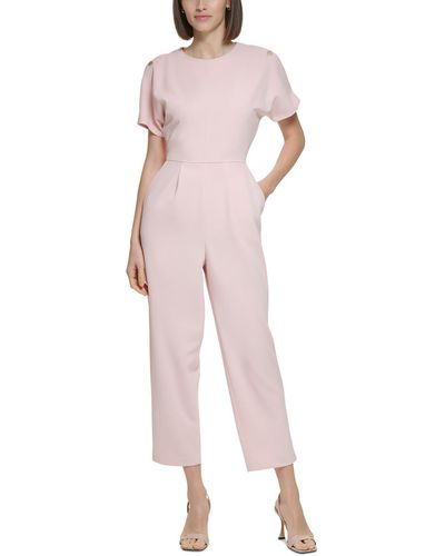 Calvin Klein Knit Pleated Jumpsuit - Pink