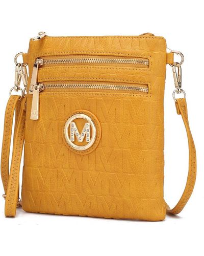 MKF Collection by Mia K Scarlett Vegan Leather Crossbody Handbag For - Yellow