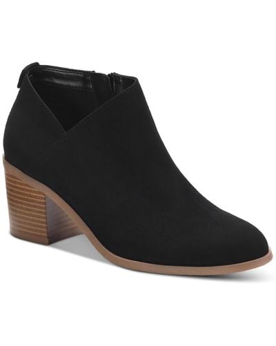 Style & Co. Felaa Faux Suede Side Zip Ankle Boots - Brown