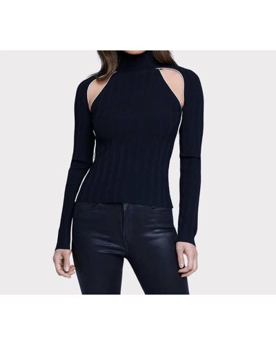 L'Agence Goldie Sweater In Black - Blue