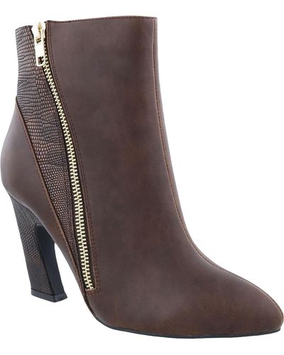 Bellini Cirque Pointed Toe Zip-up Ankle Boots - Brown