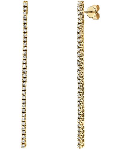 Fine Jewelry Tennis Drop Earrings 14k Yellow Gold - Metallic