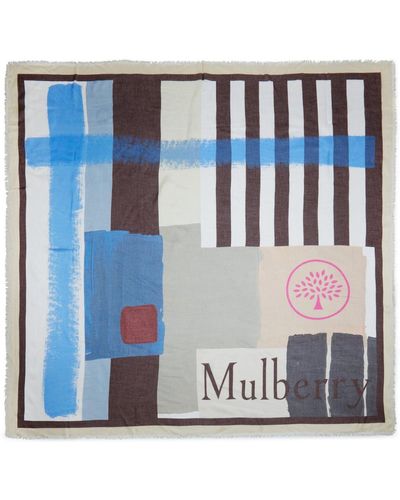 Mulberry Hand-painted Square - Blue