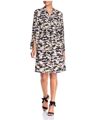 Kenneth Cole Camouflage Wrap Dress - White