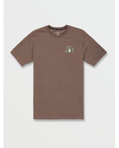 Volcom Stone Trippin Short Sleeve Tee - Charcoal Heather - Brown