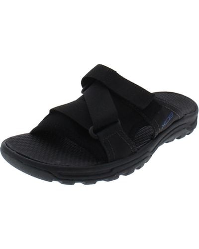 Rockport Adjustable Textured Slide Sandals - Black