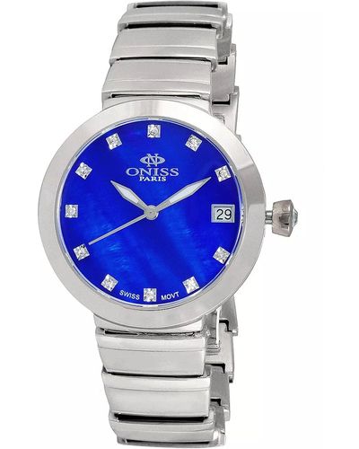 Oniss Prima Green Dial Watch - Blue