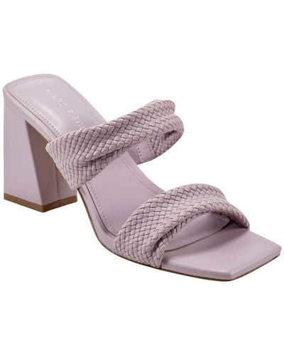 Marc Fisher Eloria Faux Leather Square Toe Block Heel - Pink