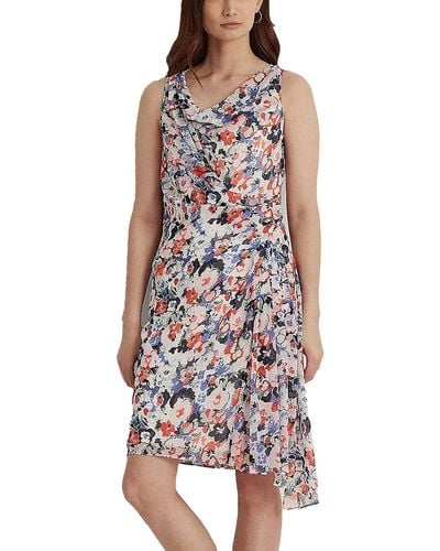 Lauren by Ralph Lauren Floral Gathered Cocktail And Party Dress - White