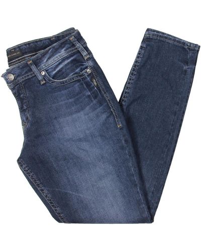 Silver Jeans Co. Plus Curvy Fit Skinny Leg Skinny Jeans - Blue