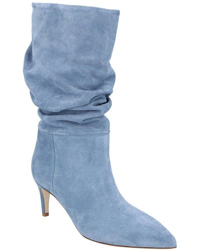 Paris Texas Slouchy Leather Boot - Blue