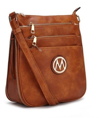 MKF Collection by Mia K Salome Expandable Multi-compartment Crossbody - Brown