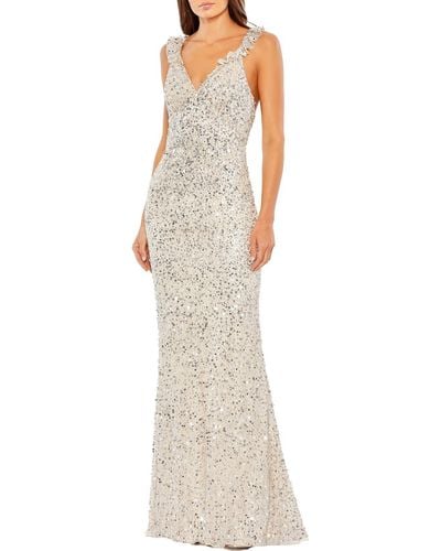 Mac Duggal 5674 V-neck Prom Dress - White