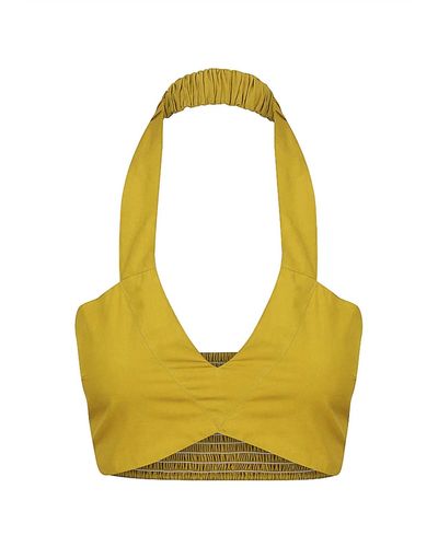 SWF Triangle Halter Top - Yellow