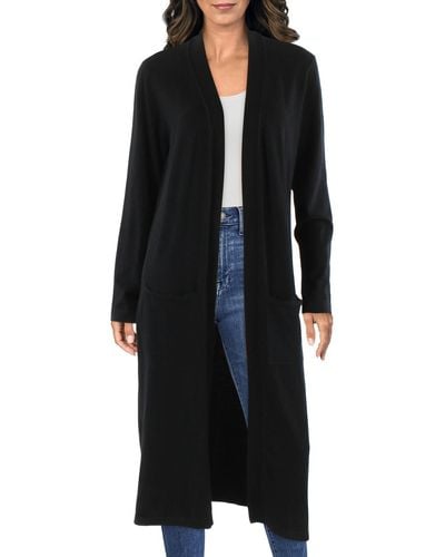 Eileen Fisher Long Ribbed Duster Sweater - Black