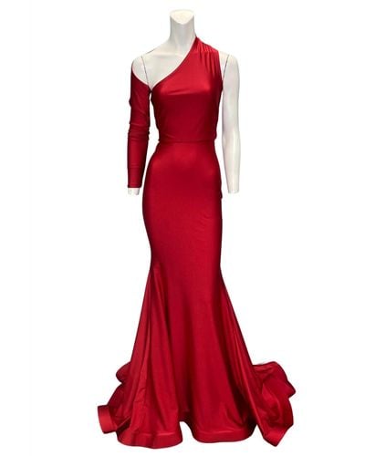 Issue New York One Sleeve Evening Gown - Red