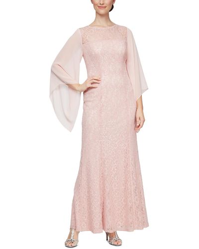 SLNY Lace Embellished Evening Dress - Pink