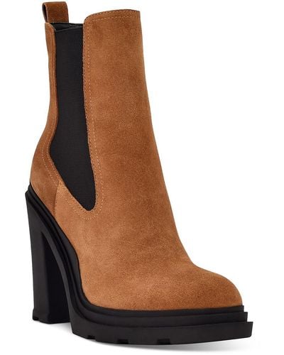 Marc Fisher Ramio Pull On Leather Chelsea Boots - Brown