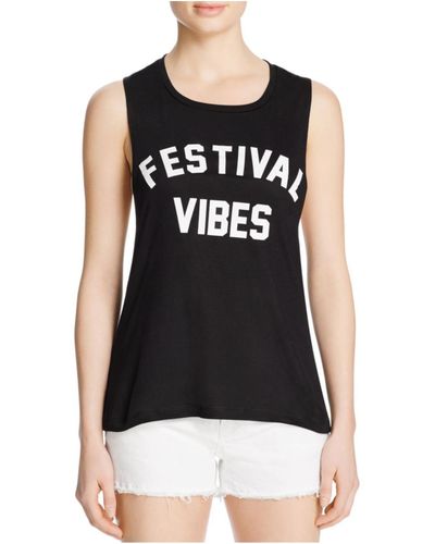 Private Party Slogan Sleeveless Graphic T-shirt - Black