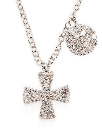 Meira T Cross Diamond & 14k Necklace - White