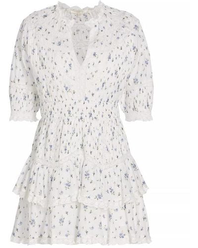Love Moschino Loveshackfancy Clovis Floral Mini Dress - White