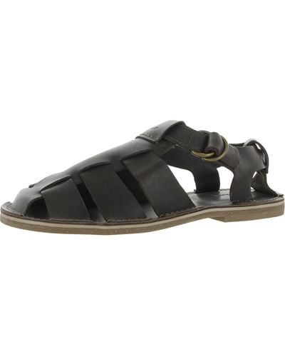Cole Haan Faux Leather Flat Flatform Sandals - Brown