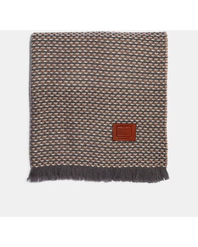 COACH Multicolored Textured Blanket Scarf - Gray