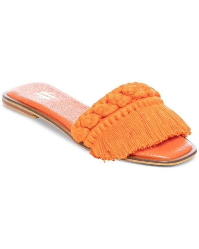 Silvia Cobos Candy Fringe Flat Fringe Slide Sandals - Orange
