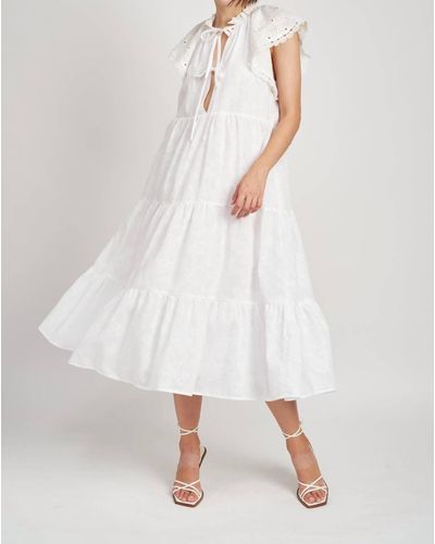 En Saison Voile Cotton Midi Dress - White